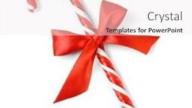  Presentation with cane - Theme enhanced with candy cane on white background background and a white colored foreground