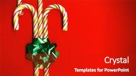  Presentation with candy cane christmas - Slide set enhanced with candy cane with green bow background and a  colored foreground