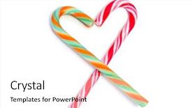  Presentation with candy canes - Beautiful slides featuring candy canes forming a heart backdrop and a white colored foreground