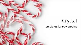  Presentation with candy canes - Amazing presentation theme having candy canes on white background backdrop and a white colored foreground