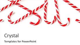  Presentation with candy canes - Presentation theme with candy canes on white background background and a  colored foreground
