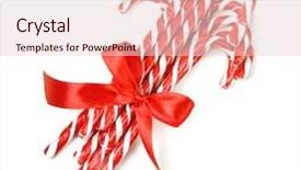  Presentation with candy canes - Audience pleasing theme consisting of candy canes on white background backdrop and a lemonade colored foreground