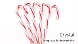  Presentation with candy canes - Cool new slide set with candy canes backdrop and a sky blue colored foreground