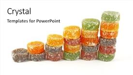  Presentation with candy cane - Slides featuring candy chew fruit drops laid out in a row background and a white colored foreground