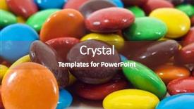  Presentation with candy - PPT theme with colorful chocolates - candy closer up background and a tawny brown colored foreground