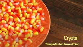  Presentation with halloween candy - PPT layouts enhanced with fresh baby carrot on green carrot leaves background and a forest green colored foreground