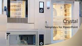  Presentation with baking equipment - Slide set enhanced with candy manufacturing - bakery equipment close up background and a lemonade colored foreground