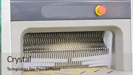  Presentation with manufacturing - Cool new slide deck with candy manufacturing - bakery equipment close up backdrop and a  colored foreground