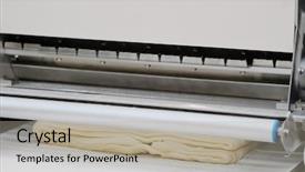  Presentation with baking equipment - Amazing PPT theme having candy manufacturing - bakery equipment close up backdrop and a light gray colored foreground