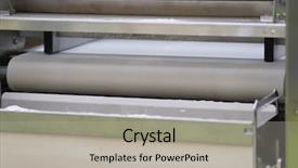  Presentation with bakery - Cool new presentation design with candy manufacturing - bakery equipment close up backdrop and a light gray colored foreground