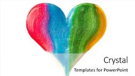  Presentation with candy heart - PPT theme with candy heart isolated on white background and a  colored foreground