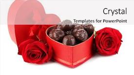  Presentation with white chocolate - Audience pleasing PPT layouts consisting of chocolate candies in gift box backdrop and a white colored foreground