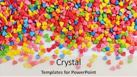  Presentation with sprinkles - Presentation theme with heart candy - colorful sprinkles on white background background and a lemonade colored foreground
