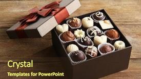  Presentation with chocolate - PPT layouts featuring delicious chocolate candies in gift background and a tawny brown colored foreground