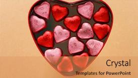  Presentation with sweets - Colorful PPT theme enhanced with heart box with sweets backdrop and a coral colored foreground
