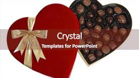  Presentation with smart watch red heart - PPT theme consisting of basic shapes - opened red heart shaped box background and a tawny brown colored foreground