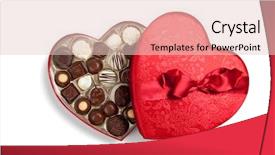  Presentation with candy heart - Slides having red valentine heart filled background and a lemonade colored foreground