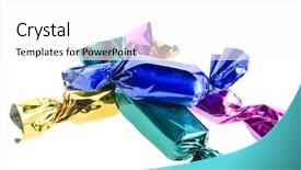  Presentation with candy - Presentation theme having candy in colored wrapper isolated background and a white colored foreground