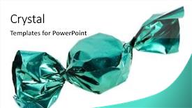  Presentation with candy - Beautiful PPT layouts featuring candy in green wrapper isolated backdrop and a white colored foreground