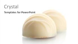  Presentation with white chocolate - Cool new presentation theme with candy-in-white-chocolate-isolated backdrop and a white colored foreground