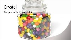  Presentation with candy - PPT theme having candy jar isolated on white background and a white colored foreground