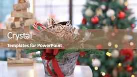  Presentation with decoration - Slide deck enhanced with candy manufacturing - beautiful christmas decoration made background and a coral colored foreground