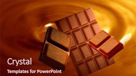  Presentation with manufacturing - PPT theme with candy manufacturing - chocolate background with bars background and a  colored foreground