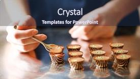  Presentation with chocolate - Cool new theme with candy manufacturing - preparation handmade chocolate candies close backdrop and a navy blue colored foreground