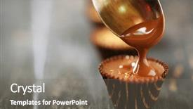  Presentation with candy - Audience pleasing presentation theme consisting of candy manufacturing - preparation handmade chocolate candies close backdrop and a gray colored foreground