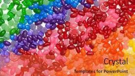  Presentation with candy - Audience pleasing slide deck consisting of candy rainbow backdrop and a red colored foreground