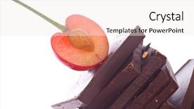  Presentation with chocolate - Slides having candy sirop - chocolate and fruit on isolated background and a  colored foreground