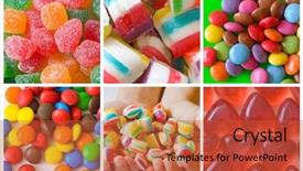  Presentation with jellies colorful candy and jelly - Colorful slide set enhanced with candy store - collage of colorful candies backdrop and a red colored foreground