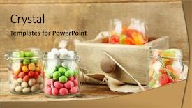  Presentation with multicolor - Colorful presentation enhanced with candy store - multicolor candies in glass jars backdrop and a coral colored foreground