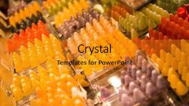  Presentation with nano diagnosis market - Beautiful presentation design featuring candy store - sweets on market stall backdrop and a gold colored foreground