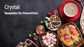  Presentation with jelly - Beautiful theme featuring candy sweets - coffee colorful candies jelly backdrop and a  colored foreground
