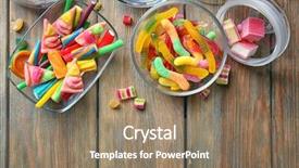  Presentation with jellies colorful candy and jelly - Slide deck featuring candy sweets - composition with tasty colorful candies background and a coral colored foreground
