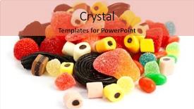  Presentation with jelly - Audience pleasing PPT layouts consisting of candy sweets - jelly isolated backdrop and a red colored foreground
