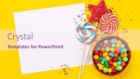  Presentation with greetings - Theme featuring candy-sweets-and-blank-greeting background and a sky blue colored foreground