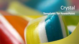  Presentation with candyland - PPT theme featuring candyland - close-up of beautiful handmade candy background and a teal colored foreground