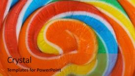  Presentation with candyland - Theme having candyland - colorful close-up of a lollipop background and a crimson colored foreground