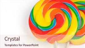  Presentation with candyland - Presentation with candyland - colorful lollipop isolated on white background and a lemonade colored foreground