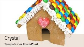  Presentation with candyland - Slides having candyland - gingerbread house background and a yellow colored foreground