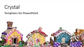 Presentation with candyland - Colorful presentation theme enhanced with candyland - gingerbread houses - isolated backdrop and a white colored foreground