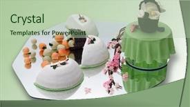  Presentation with candyland - Beautiful presentation featuring candyland - springtime marzipan food arrangement backdrop and a mint green colored foreground