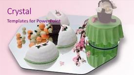  Presentation with pink colour food - Audience pleasing presentation design consisting of candyland - springtime marzipan food arrangement backdrop and a lemonade colored foreground