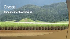  Presentation with blue ridge mountains - Beautiful presentation theme featuring cane fields and blue mountains backdrop and a teal colored foreground