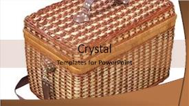  Presentation with hamper - PPT theme with cane picnic hamper isolated with clipping path background and a coral colored foreground