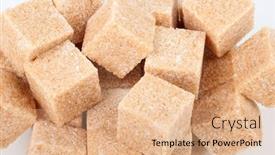  Presentation with sugar cubes - PPT layouts having cane-sugar-cubes-macro-texture background and a coral colored foreground