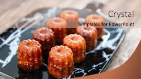  Presentation with french pastry - PPT theme enhanced with canele-is-a-small-french background and a lemonade colored foreground