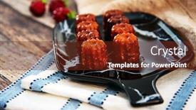  Presentation with french pastry - PPT theme having canele-is-a-small-french background and a tawny brown colored foreground